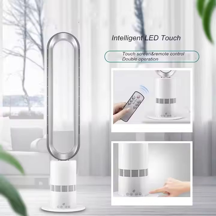 Isla Tower Fan (NEW H601 Bladeless Tower Fan – Quiet, Remote, LED, Energy Saving, Safe for Kids)