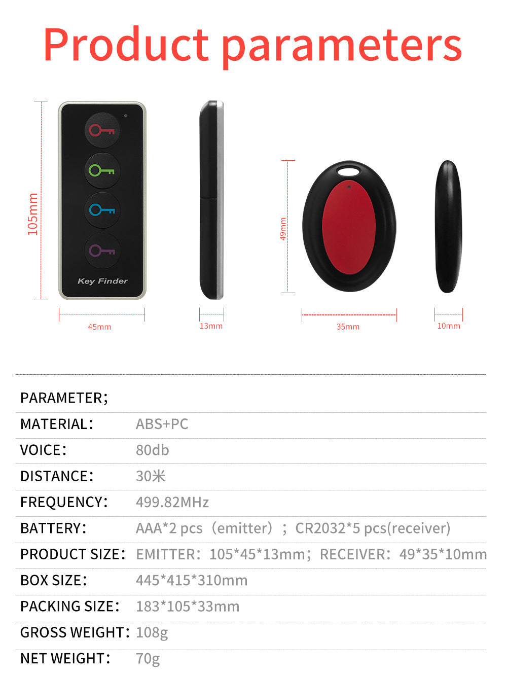 Rowan Key Finder (Wireless Key Locator One-to-four Locator)